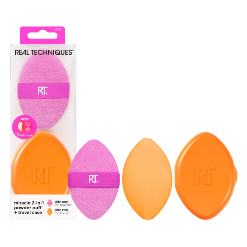 Real Techniques Miracle 2-In-1 Powder Puff + Travel Case