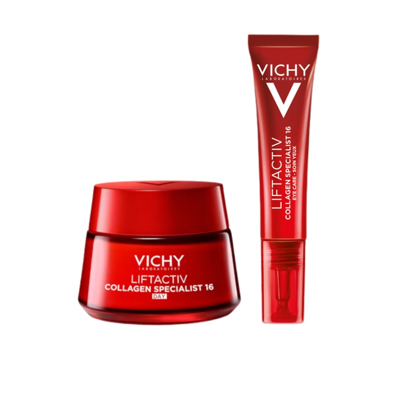 Vichy LiftActiv Anti-Ageing Routine Set: Moisturiser and Eye Cream with Collagen