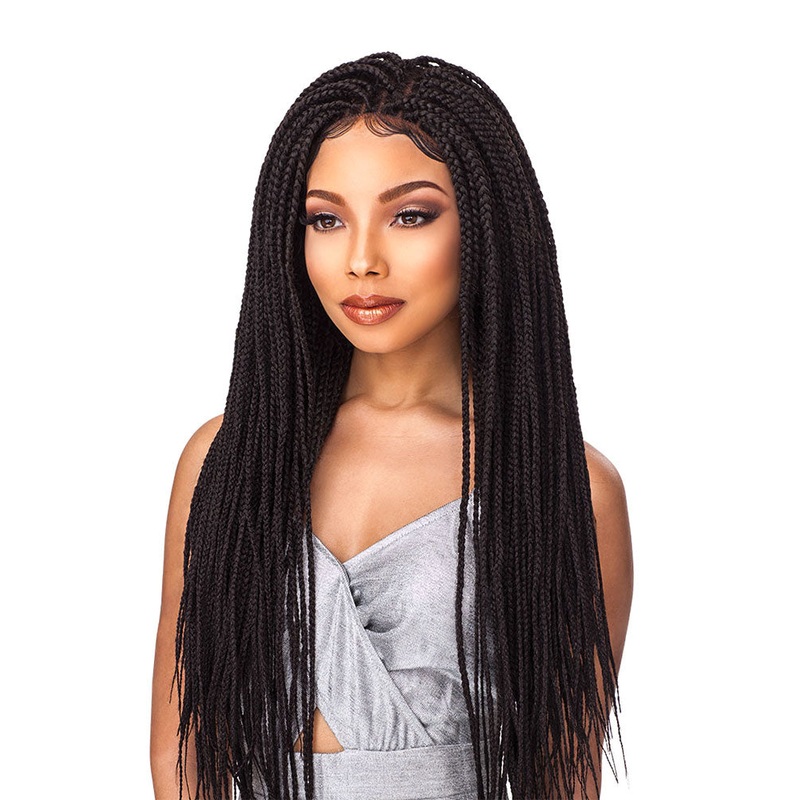 4×4 Part Swiss Lace Wig Box Braid Small 36