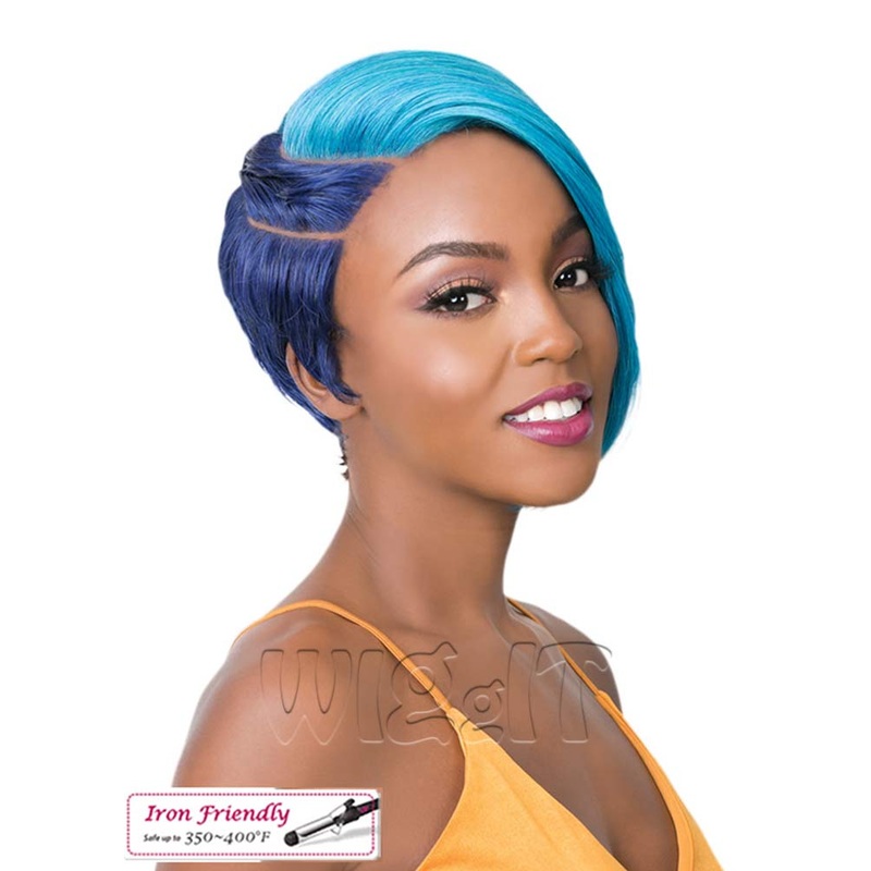 Two Block Cut Wig|HS SEA BLUE|1B – Natural Black|HS4 / 30