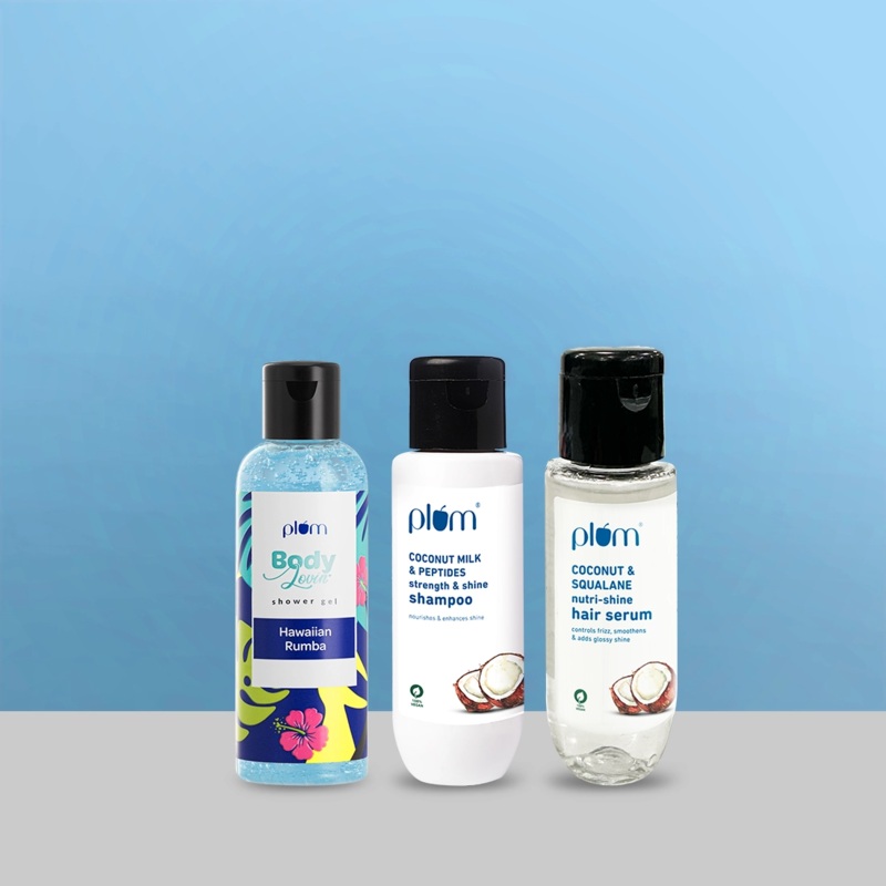 EXTRA Hawaiian Rumba shower gel + Coconut Shampoo + Coconut hair Serum minis