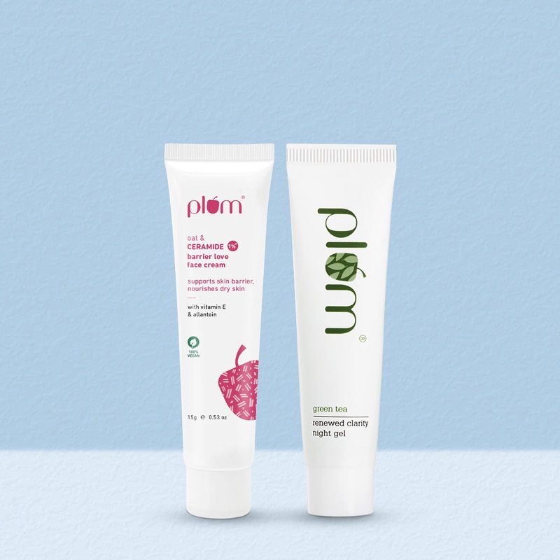 Green Tea Renewed Clarity Night Gel + Oat face cream duo (100% off)