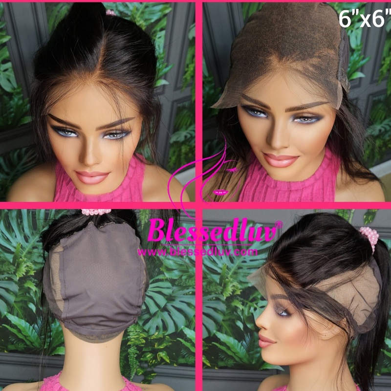 14 inch – 2 in 1 Glueless Wig Cap: 6×6 Real HD Lace Closure