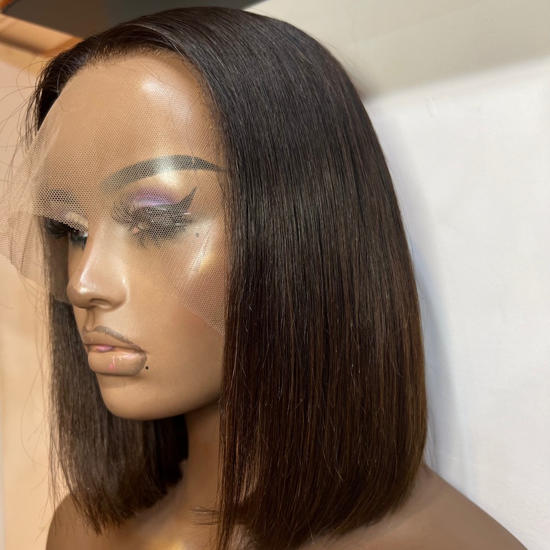 10 – Custom Colour Bob (N42) – Straight – Frontal Lace Wig