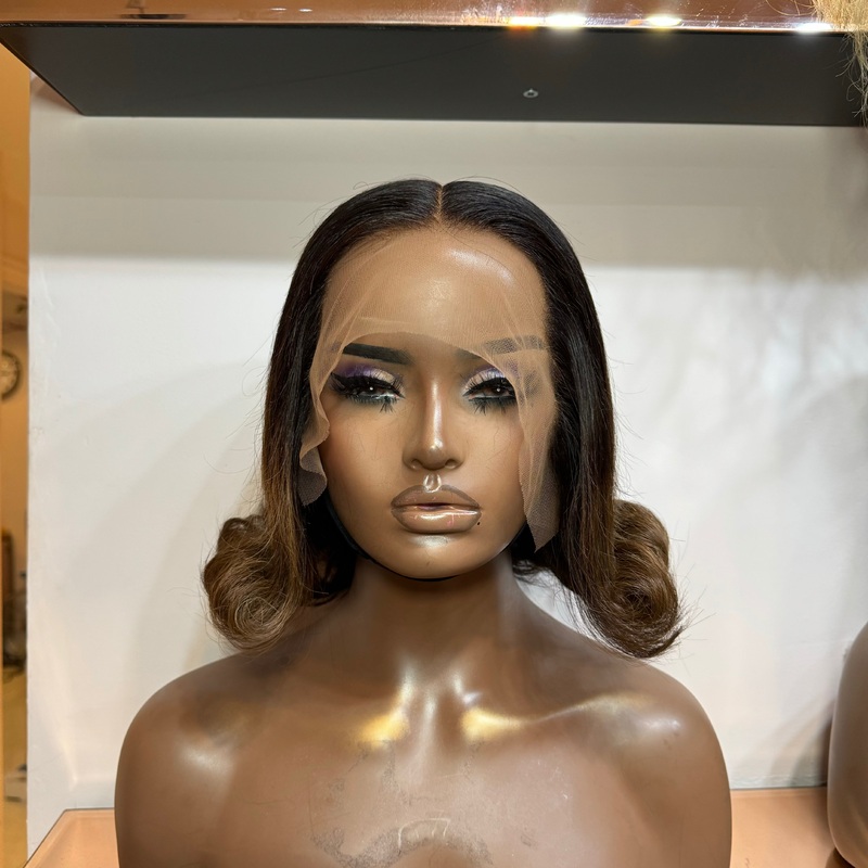 Custom Colour Bob – 10 inch Frontal Lace Wig – HD Lace 130