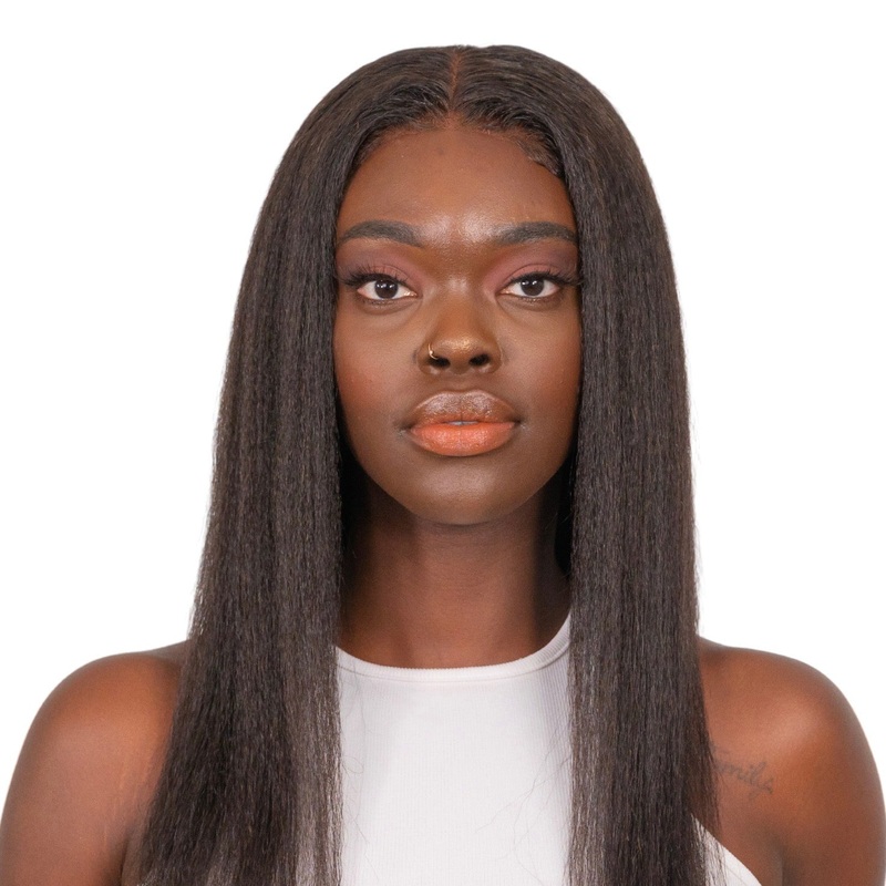 LARGE 24′ Kinky Straight 13 x 6 Lace Wig