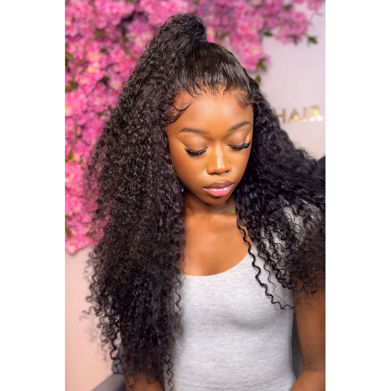 Large Cap PRE-ORDER The SERENA Exotic Curly Glueless HD Lace Front Wig  Pre-Plucked 3B/3C Virgin Hair
