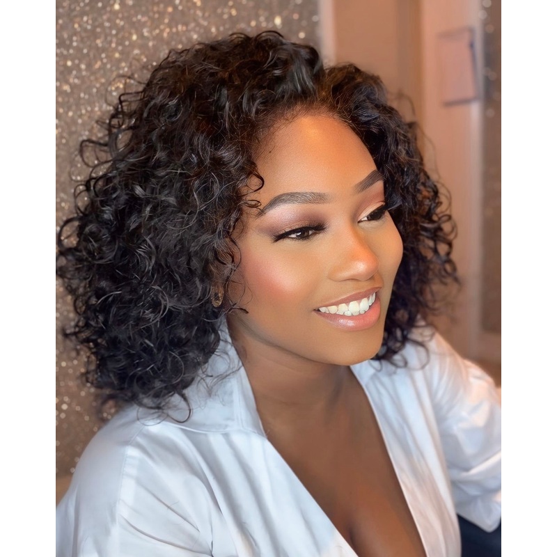 Large PRE-ORDER The TOYA – Short Curly Glueless HD Lace Bob Wig  Pre-Plucked Virgin Brazilian Hair