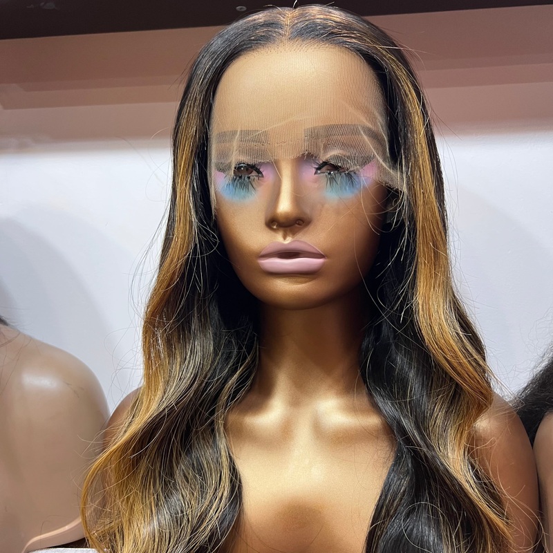 Luxury Blonde Brown Highlights (N252)- Body Wave – HD Lace Front Wig