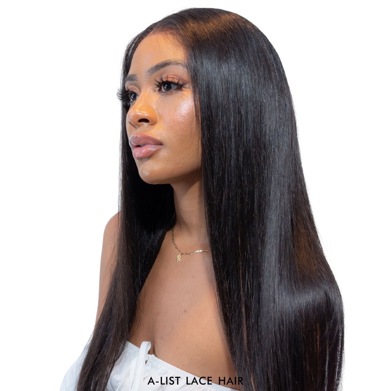 Small 16 NAOMI – Glueless Silky Straight Frontal Wig HD Lace