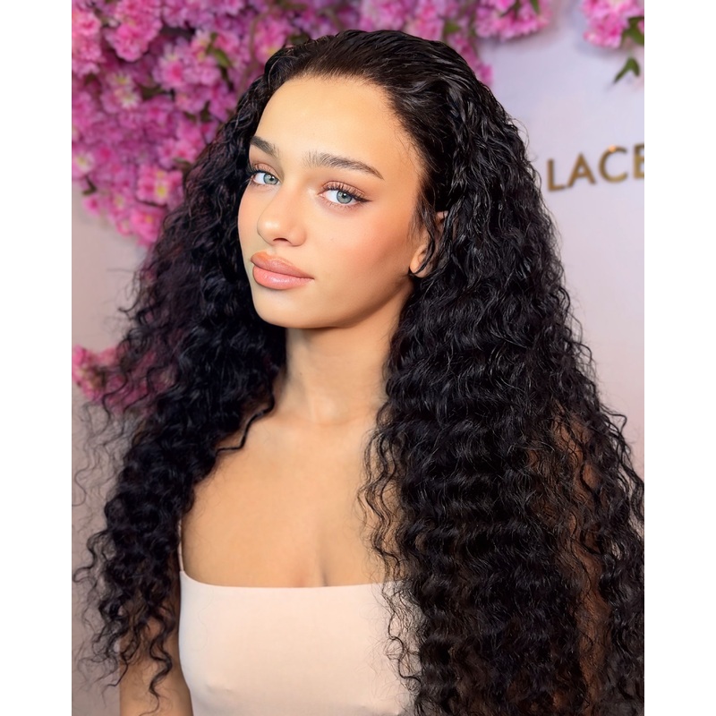 Small Cap PRE-ORDER The LIBERTY – Deep Wave Glueless HD Lace Front Wig  Pre-Plucked Virgin Brazilian Hair