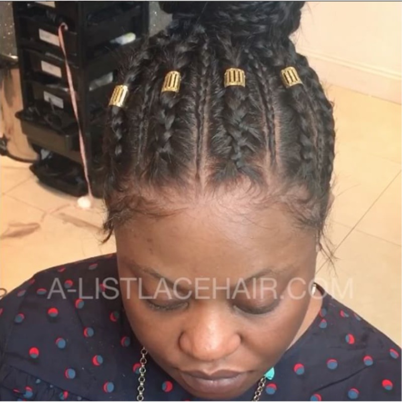 The BRAIDED ATHENA – Glueless Full Lace Wig Light Yaki