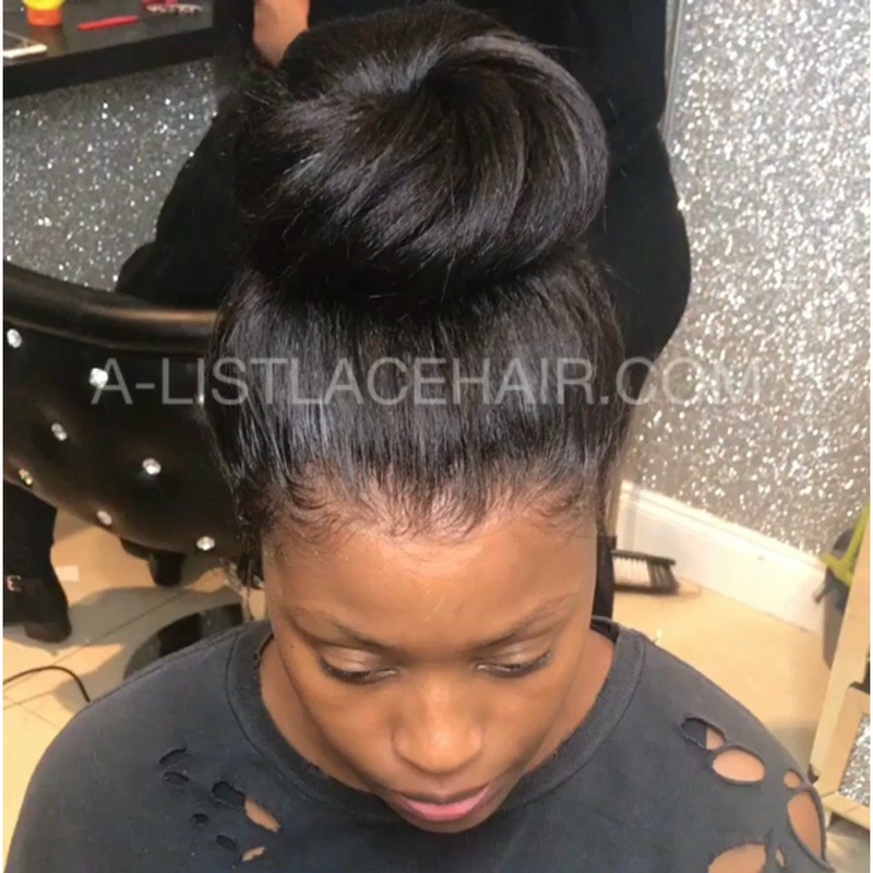 The MAS – Light Yaki Straight Glueless Full Lace Wig  Pre-Plucked Virgin Brazilian
