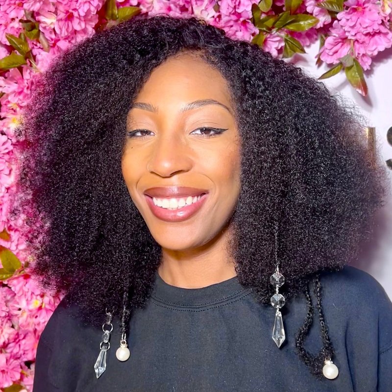 The UCHE – Glueless HD 13×6 Lace Front Wig Human Hair Afro Kinky Curly Pre Plucked 4c